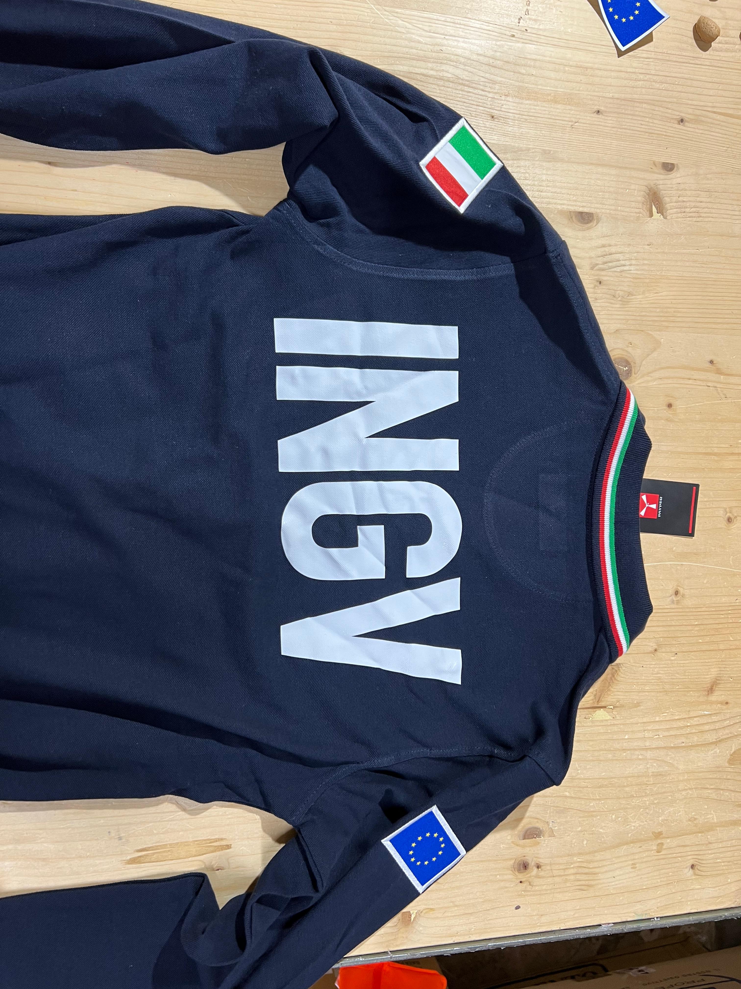 Polo personalizzata INGV con bandiere ricamate